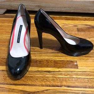 French connection patent leather platform pumps